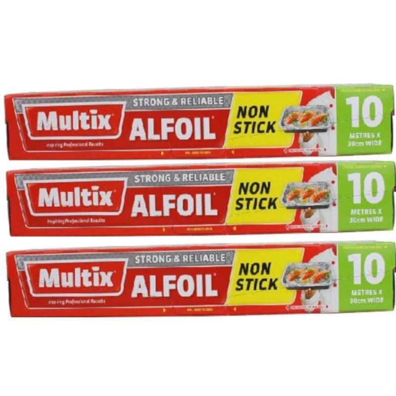 Multix Non-Stick Aluminum Foil 10m Pack of 3