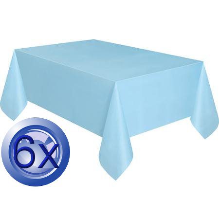 light blue plastic tablecloth