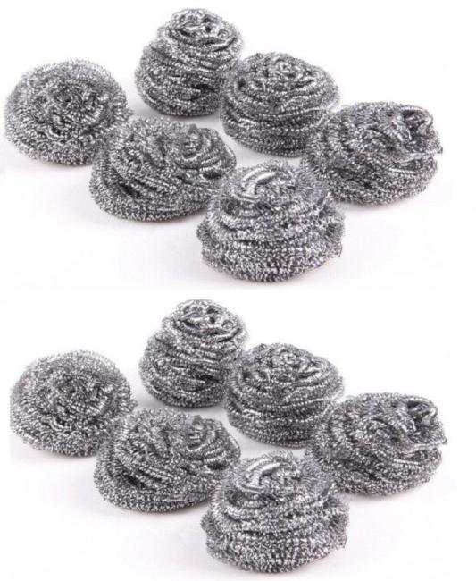 KWIK LIFE HOME Steel Wool Cleaning Scourer Balls PK6 x 2