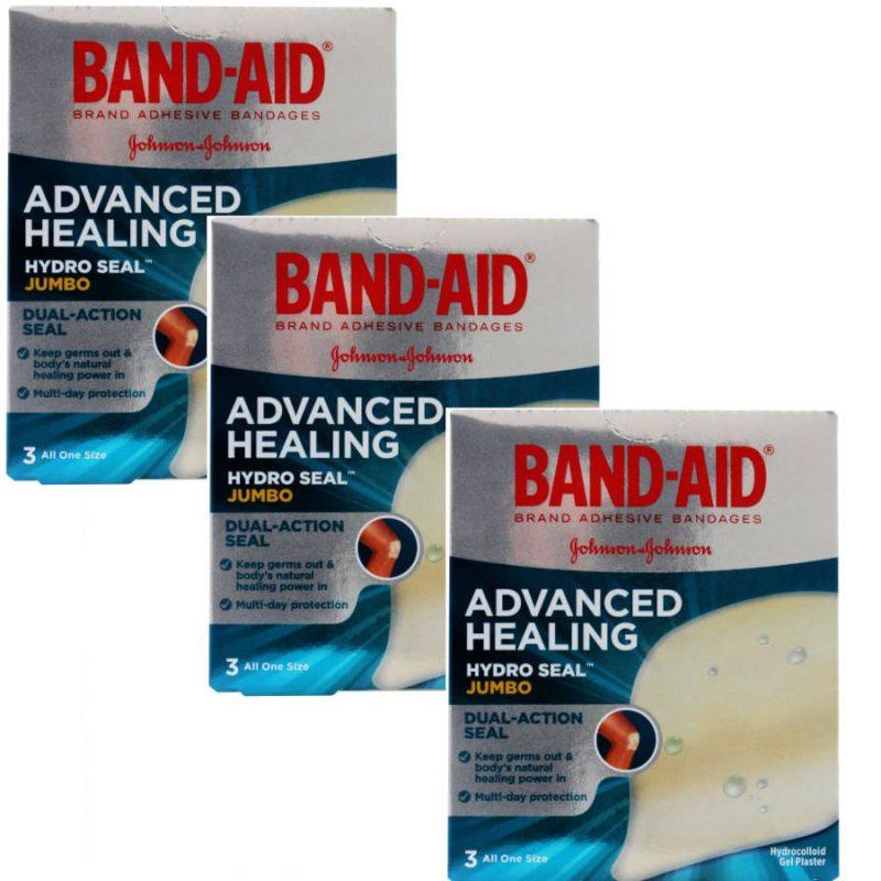 BAND-AID Advanced Healing Hydro Seal Dual-Action Jumbo PK3 x 3