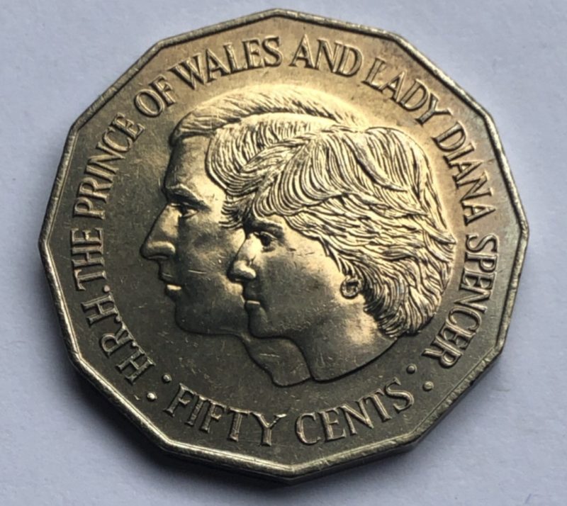 Prince Charles And Diana 50c Coin
