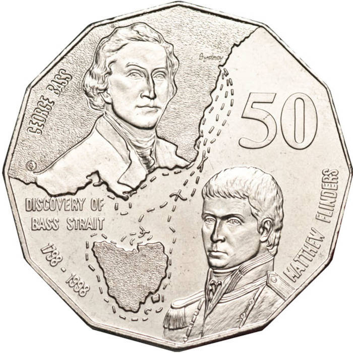 bass and flinders 50 cent coin