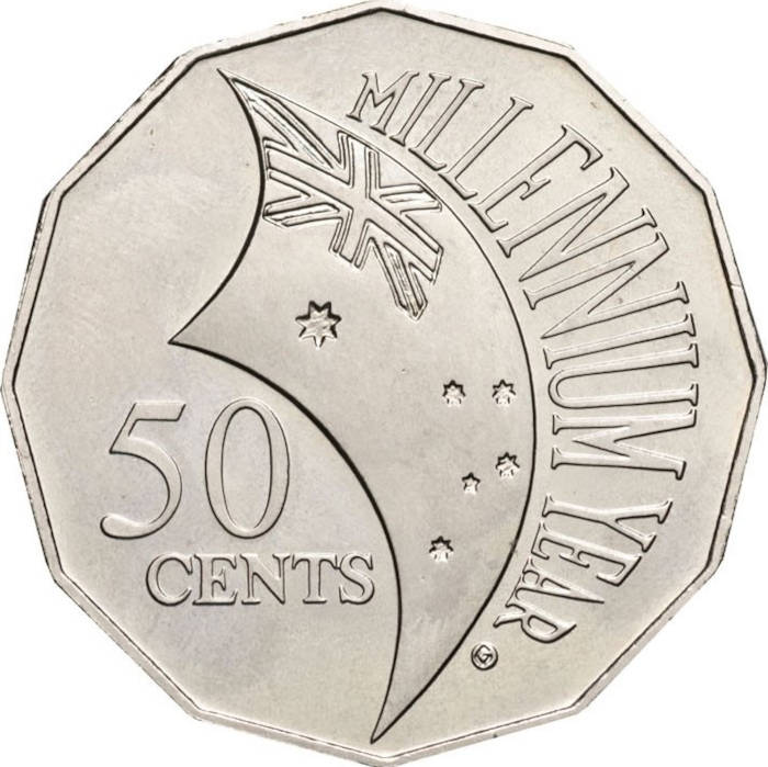 Millennium 50 cent coin