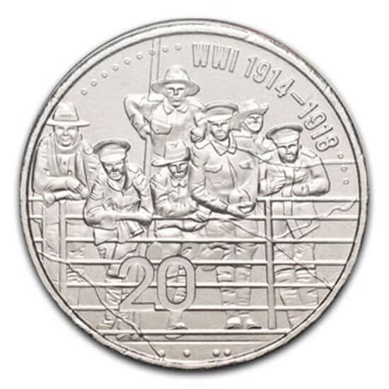 World war 20 cent coin