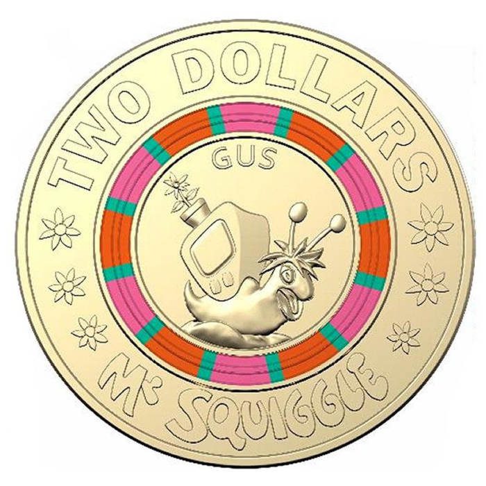 2019 gus the snail $2 coin