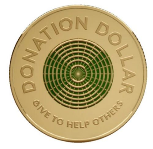 donation one dollar coin