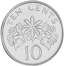Singapore 10 cent coin