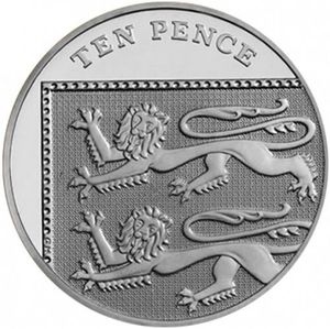 English 10 pence coin