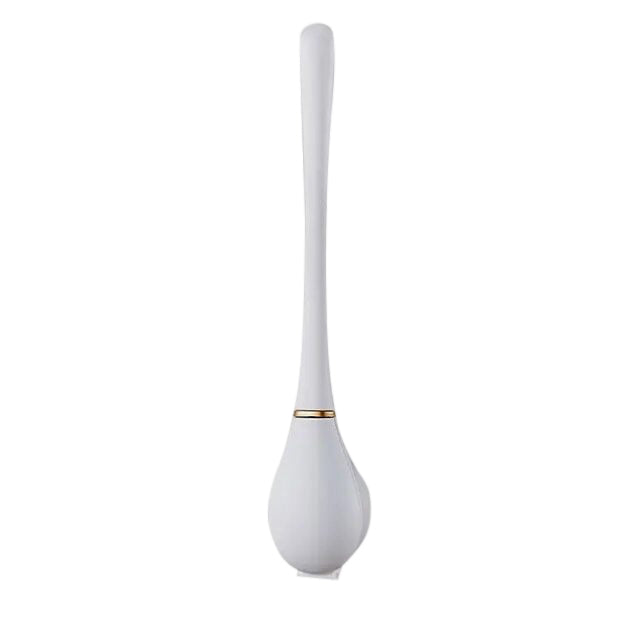 White Silicone Wall-Mounted Toilet Brush Set, Soft Bristles with Holder
