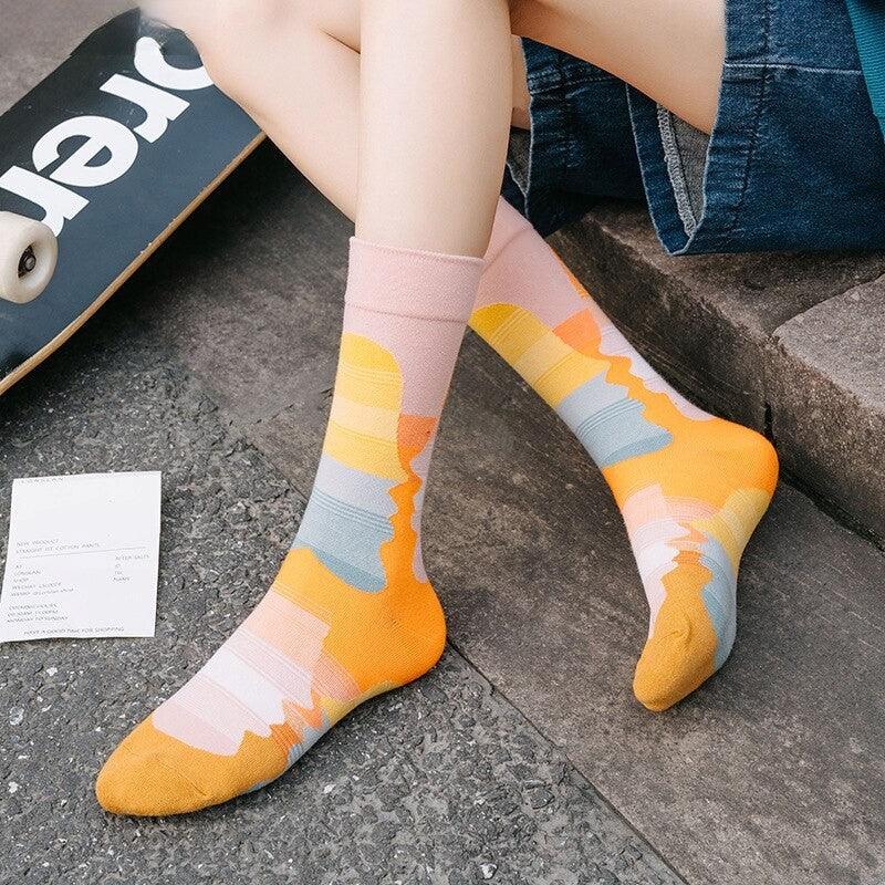 5 Pairs Women's Cotton Socks Size 5-9, Painting Design as Gift Idea - Image 5