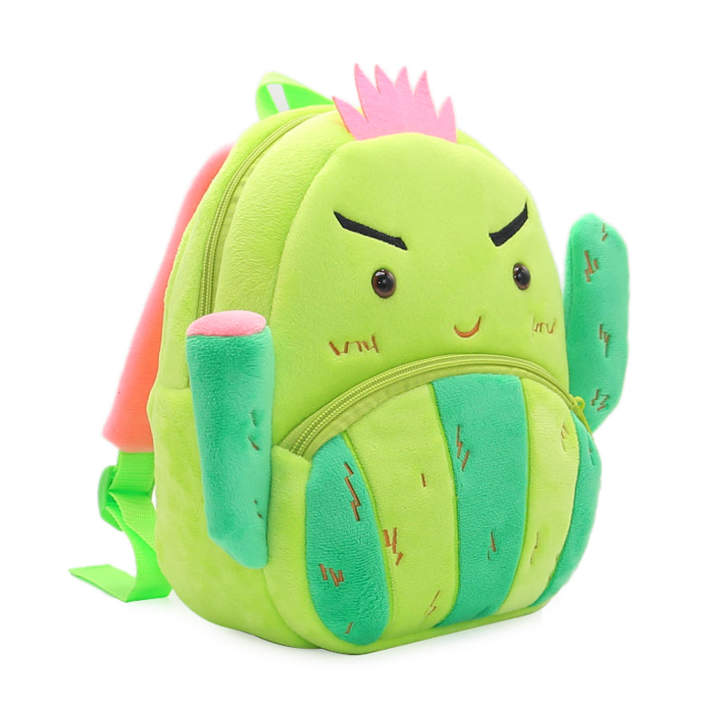 Green Cactus Kids School Backpack, Cartoon Style for Children 46cm - Free Shipping