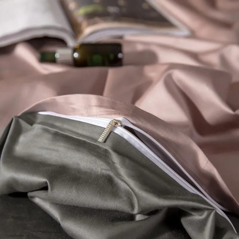 Pink Deep Grey Ultra Soft Luxury Egyptian Cotton King Size 6-Piece Bed Set - Image 5
