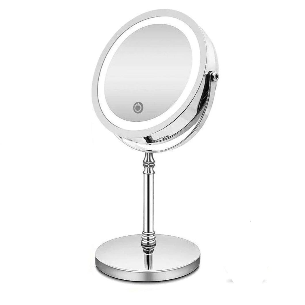 8" Desktop Smart LED Lights Makeup Mirror, Dual Sided Touch Dimming Features