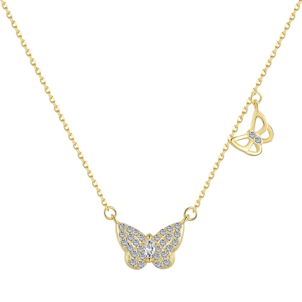 Necklace Delicate Pendant, Cubic Zirconia, 18K Gold Plated - Free Shipping