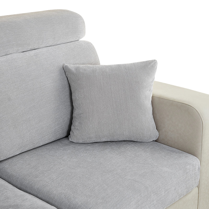 Light Grey Polyester Chenille Pillowcase for Living Room with Back Cushion