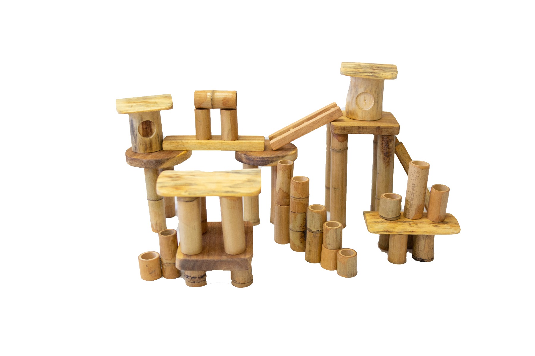 Bamboo Building Set 50 Pcs Eco-Friendly Educational Construction Toys
