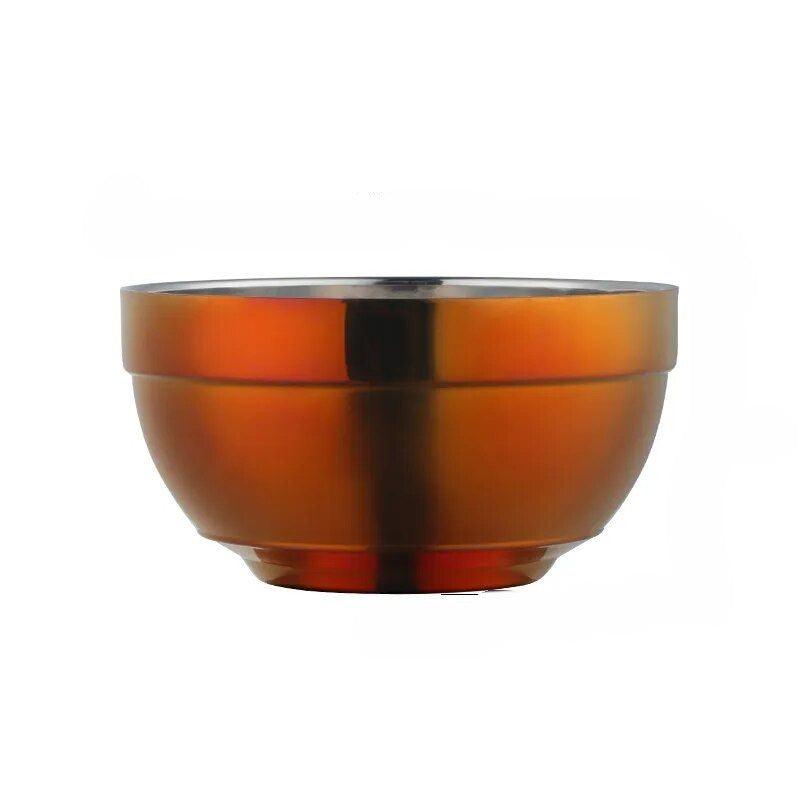 Red Rainbow 5-Piece Large Stainless Steel Rice Bowl Set with Anti-Scalding Layer