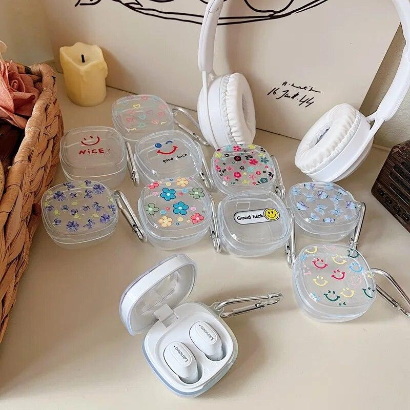 Light Blue Butterfly Earphone Case for Lenovo XT62 TWS - Soft TPU Protective Cover - Image 6