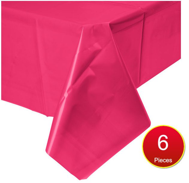 magenta plastic tablecloth