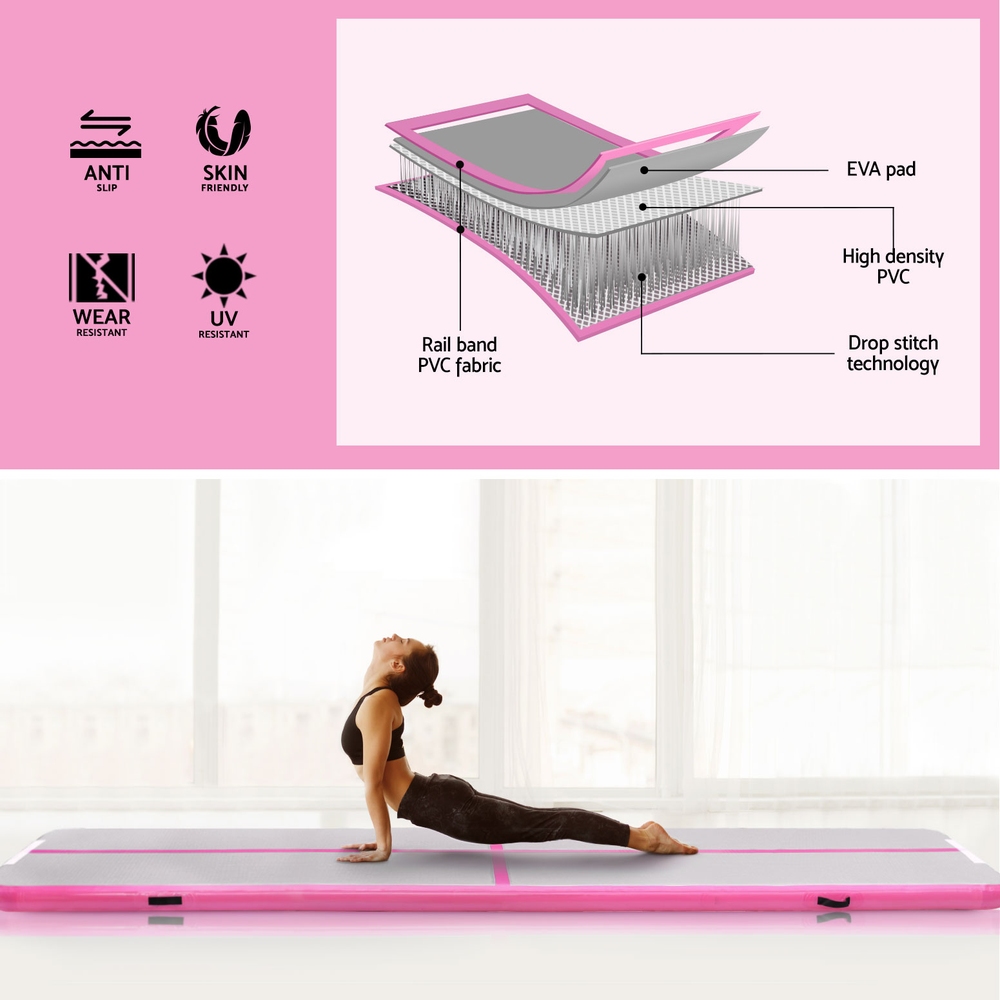 Everfit 4x1M Airtrack Inflatable Air Track Tumbling Mat with Pump for Floor Gymnastics - Image 4