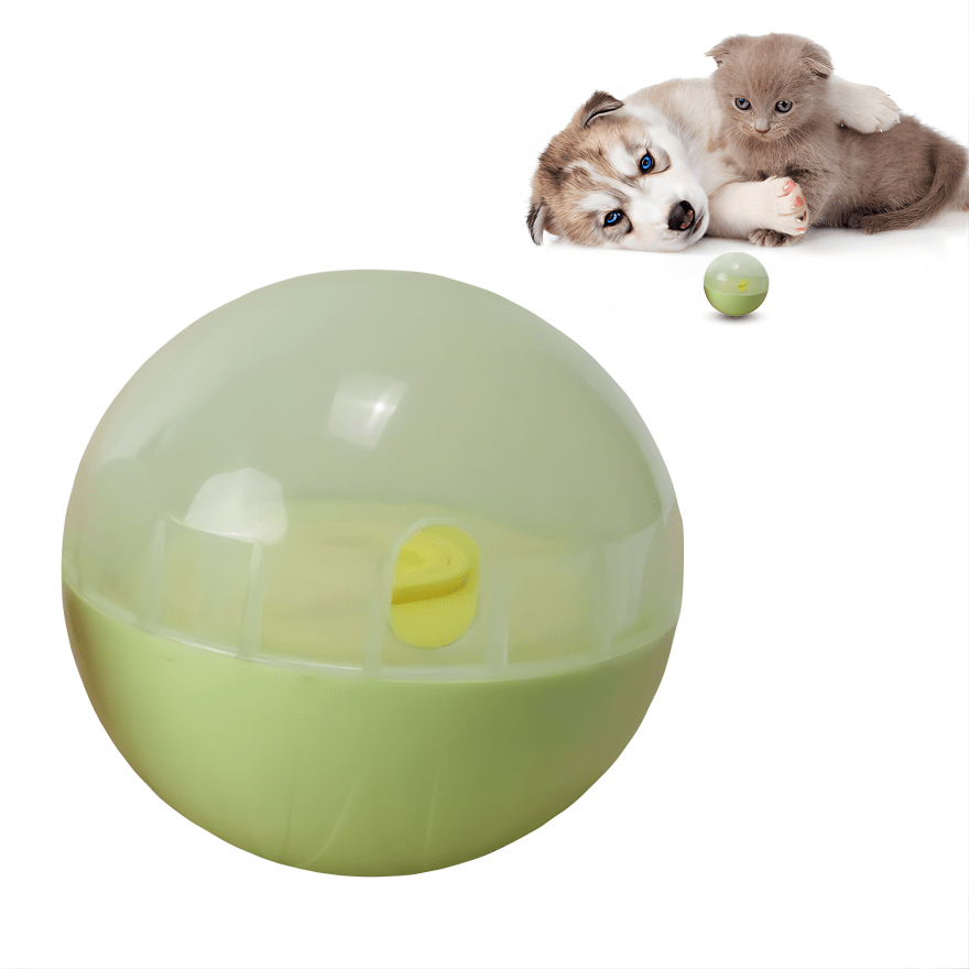 Green Leaky Ball Dog Toy, Interactive Mealtime Magic, Slow Feeder - Free Shipping