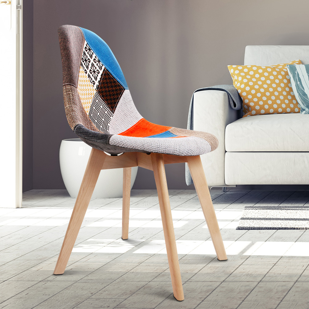 Artiss Set of 2 Retro DSW Fabric Dining Chairs - Image 7