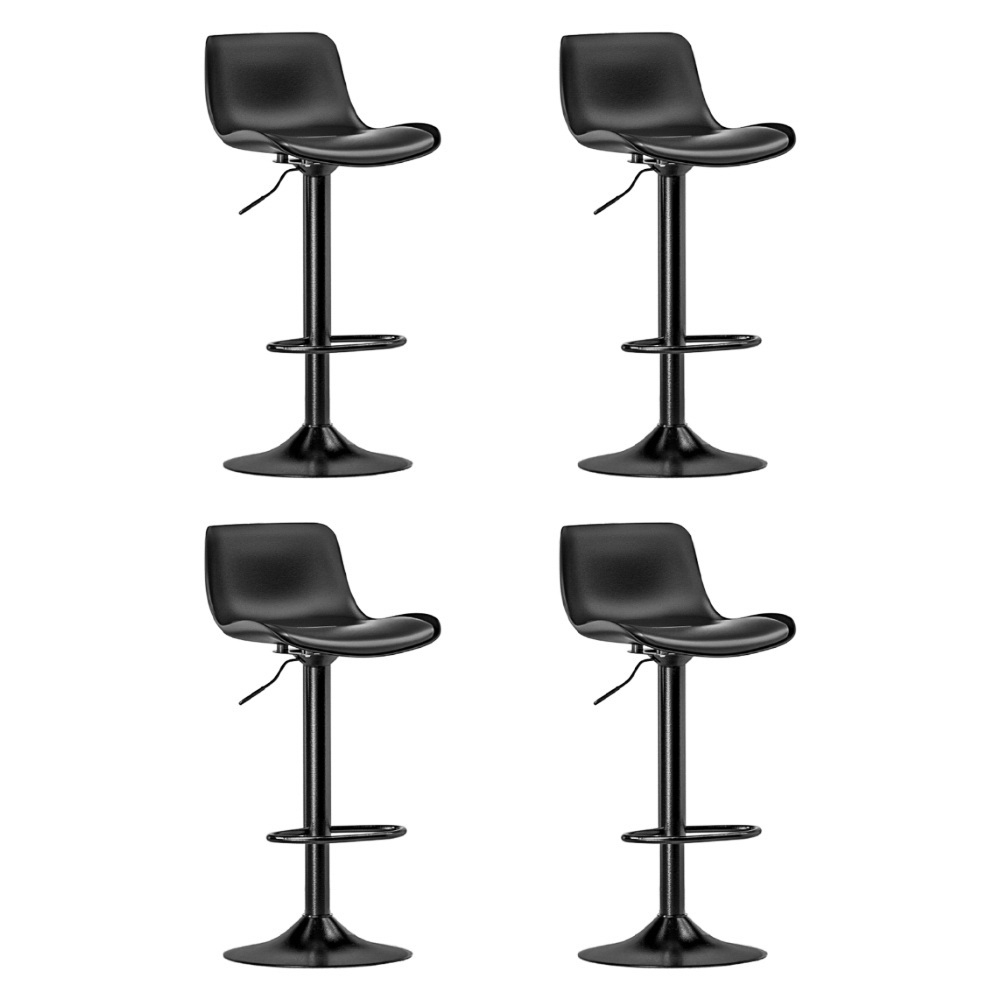 Artiss Set of 4 Padded Gas Lift Bar Stools - Black