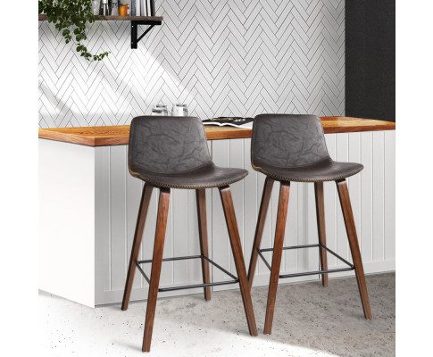 Leather Wood Bar Stools