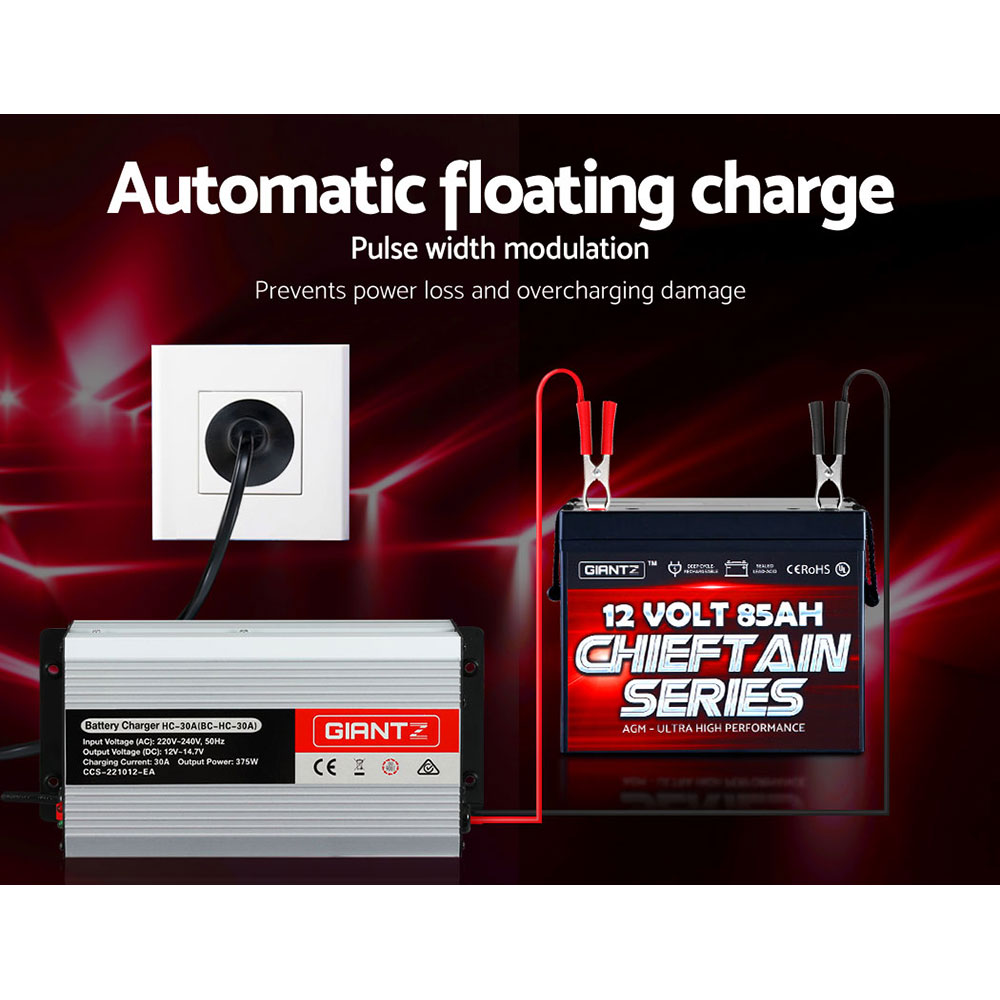 Giantz 12V 30A Car Battery Charger 30Amp ATV 4WD Boat - Image 7
