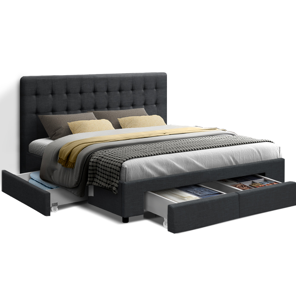 Artiss AVIO Queen Bed Frame with 4 Drawers