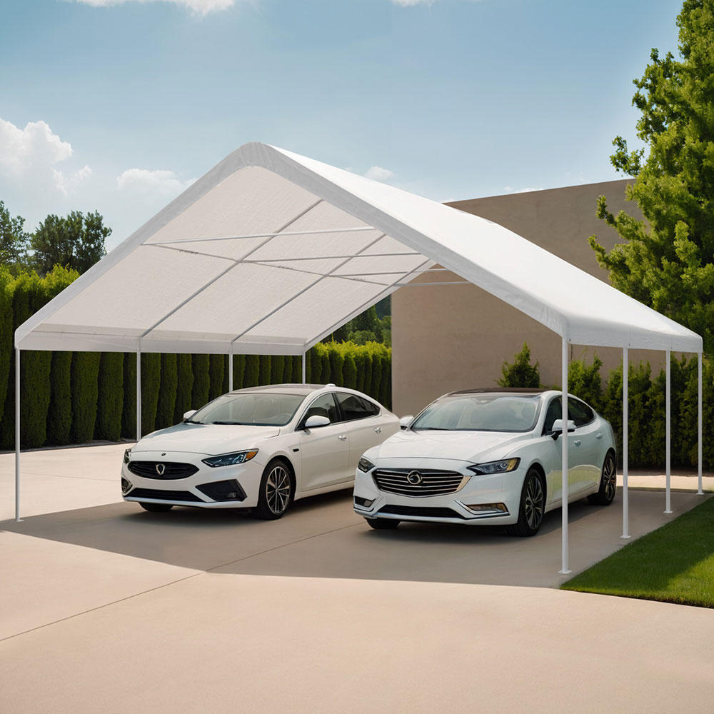 Instahut Carports 6x6m Carport Kits Steel Shelter Gazebo Canopy Garage Portable Garden Shed - Image 7