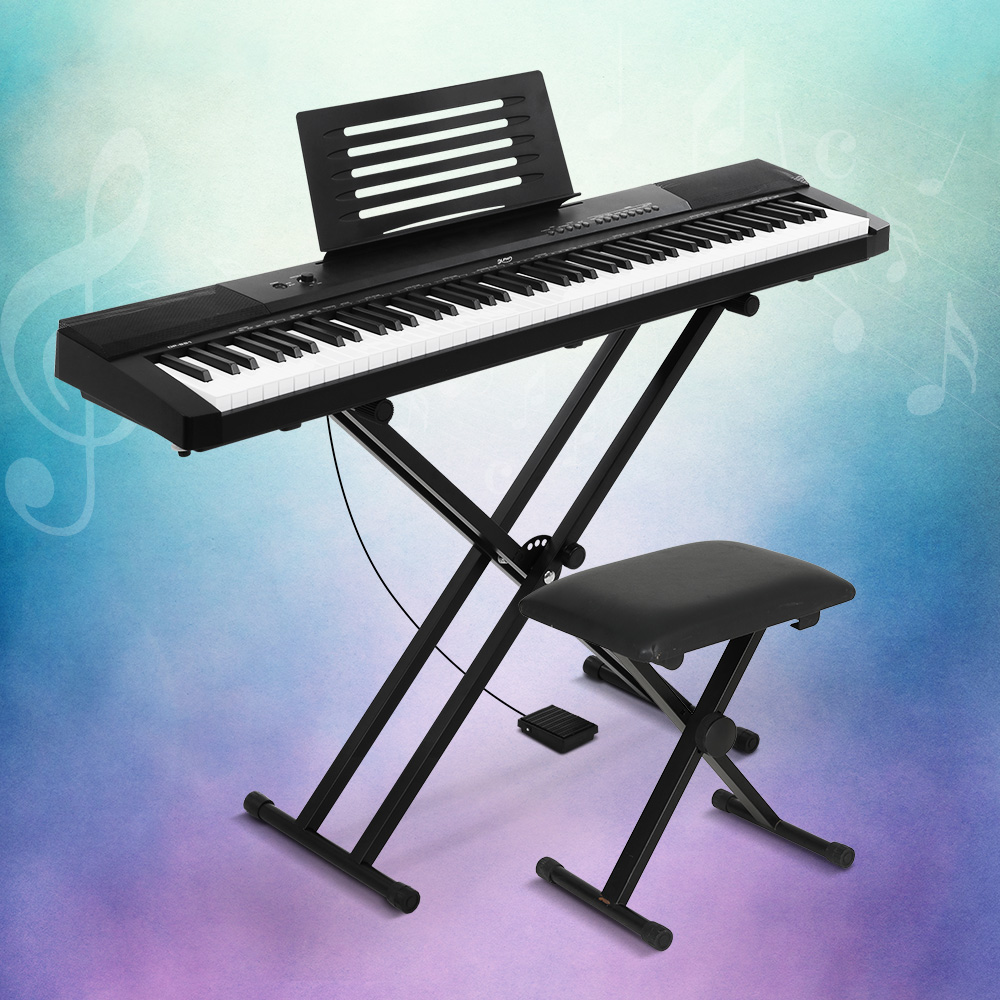 Alpha 88 Key Digital Electric Piano Keyboard Stand Stool