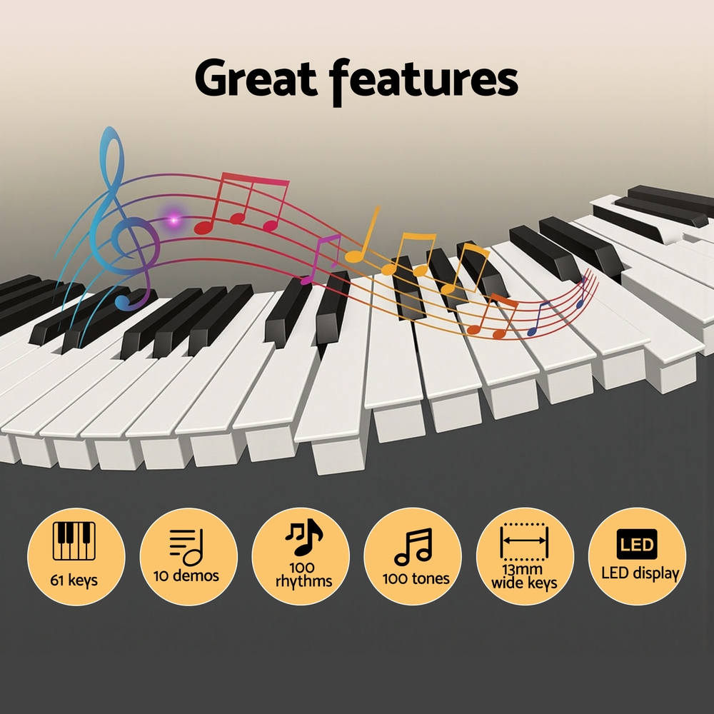 Alpha 61-Key Digital Piano Keyboard Black - Image 4