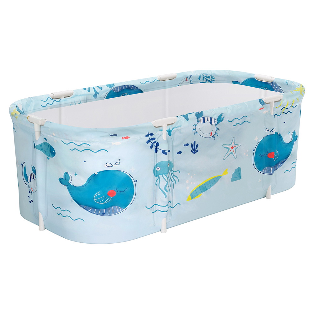 Weisshorn Foldable PVC Inflatable Spa Bathtub 134x65cm Blue