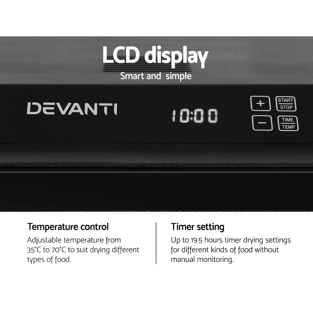 Devanti 6-Tray Stainless Food Dehydrator - Image 5