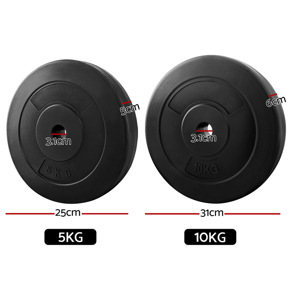 Everfit 30kg Barbell Weight Plates Standard Home Gym Press Fitness Exercise - Image 3