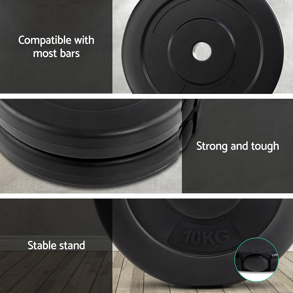 Everfit 30kg Barbell Weight Plates Standard Home Gym Press Fitness Exercise - Image 4