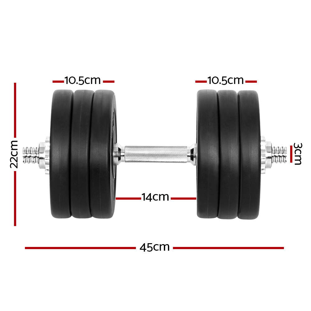 Everfit 35kg Dumbbell Set with Weight Plates and Lifting Bench - Image 2