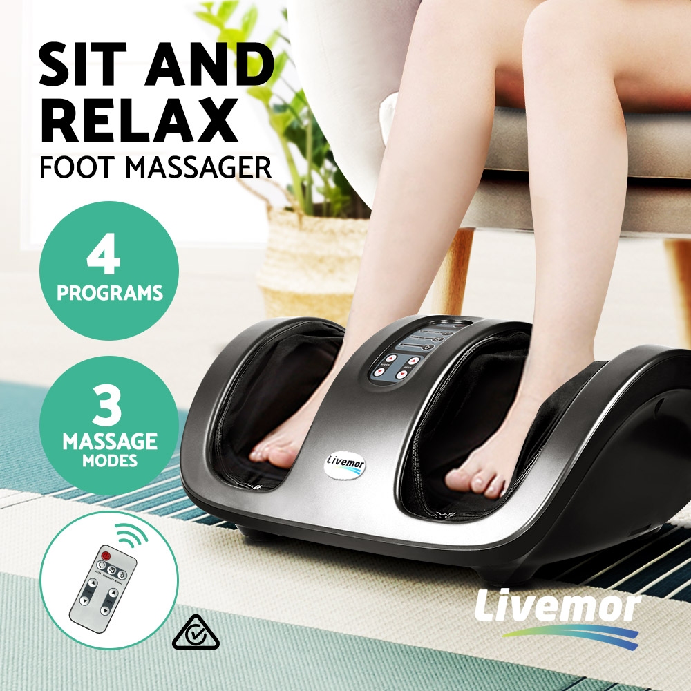Livemor Foot Massager Shiatsu Electric Kneading Leg Grey - Image 4