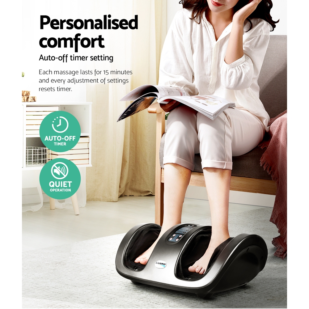 Livemor Foot Massager Shiatsu Electric Kneading Leg Grey - Image 6