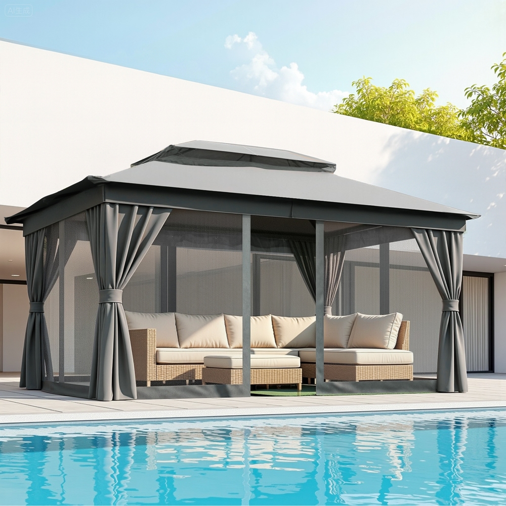 Instahut Gazebo 3x4m Canopy Grey - Image 7