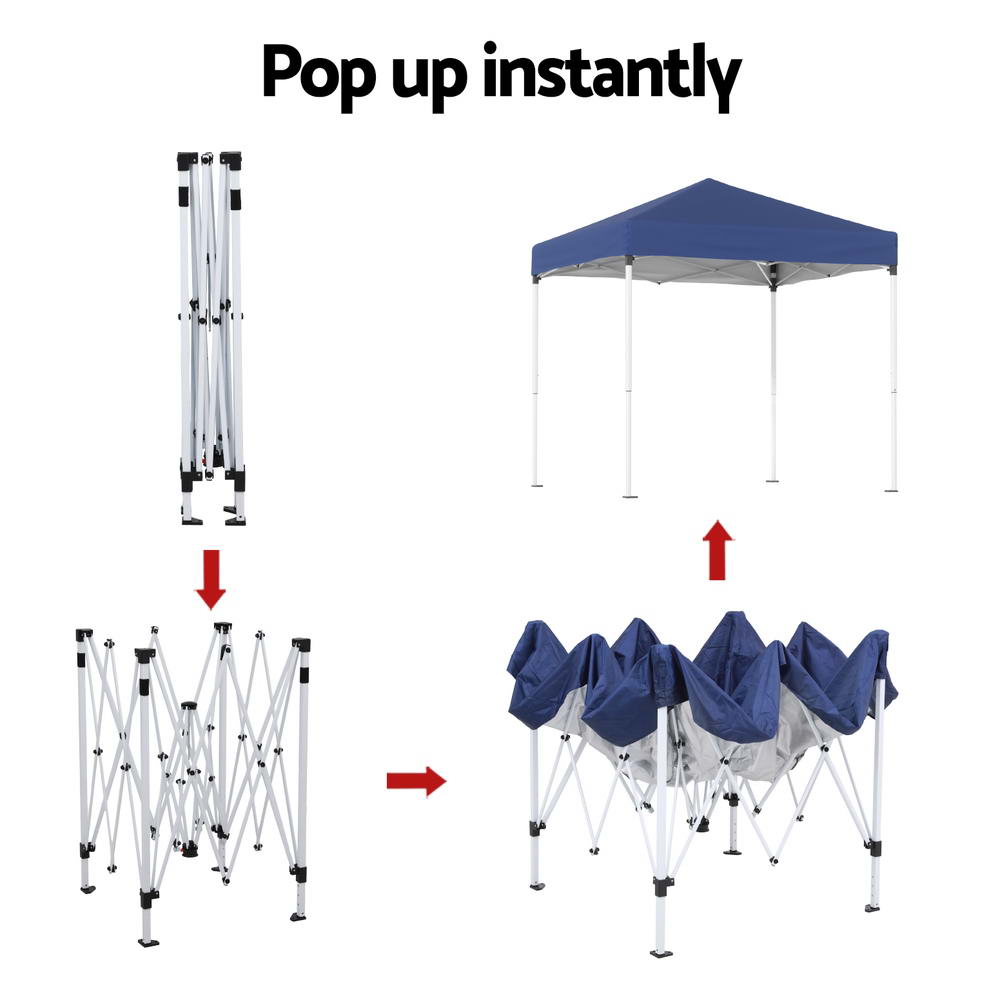 Instahut Gazebo 2x2m Outdoor Patio Garden Marquee Shade Blue - Image 5