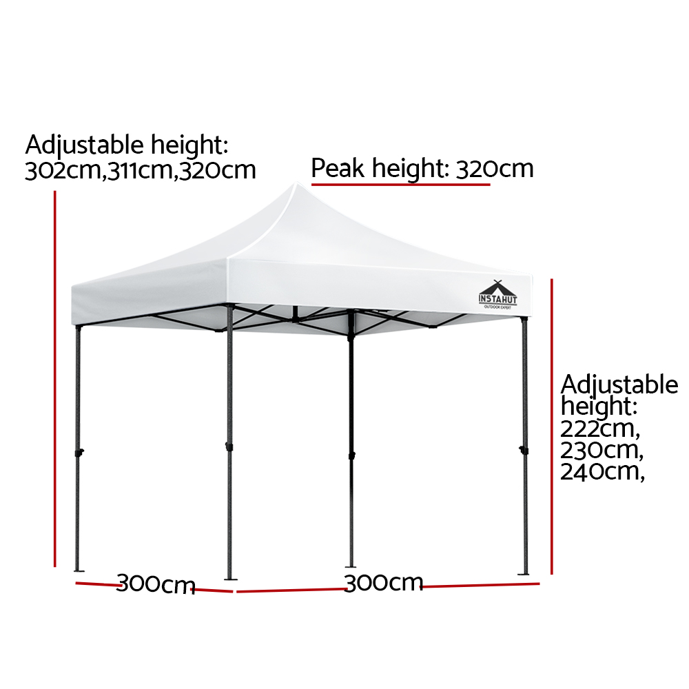 Instahut 3x3m Pop-Up Marquee Gazebo 500D Oxford - Image 2