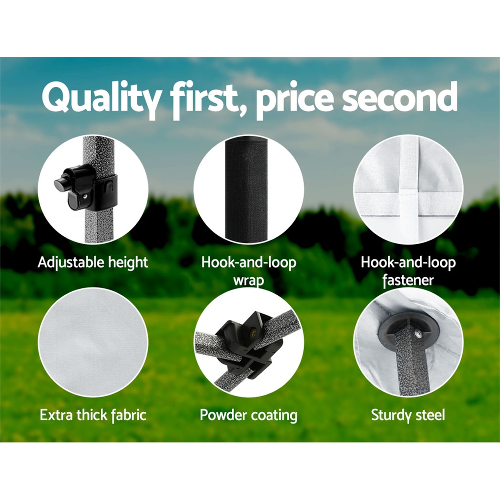 Instahut 3x3m Pop-Up Marquee Gazebo 500D Oxford - Image 6
