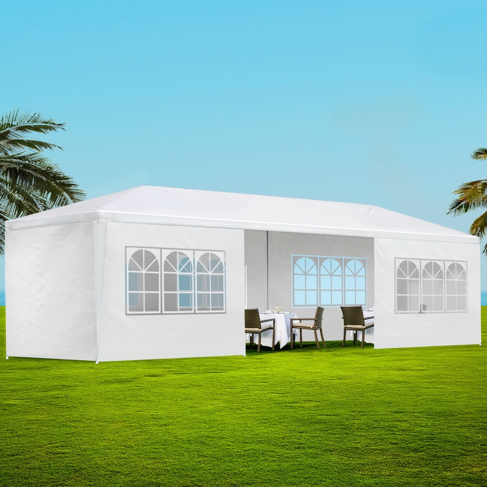 Instahut 3x9m Gazebo Side Wall Canopy 8 Panel White
