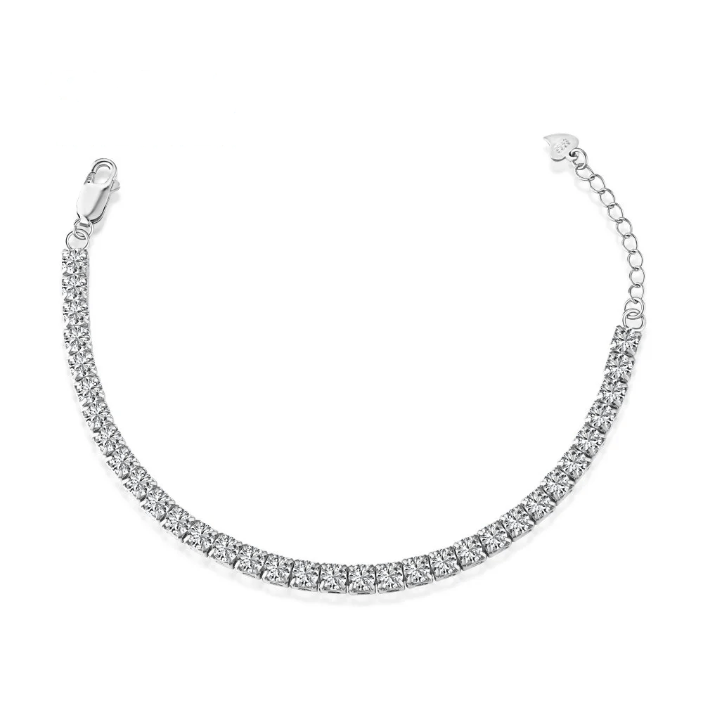 Iced Out Bling CZ Tennis Sterling Silver Bracelet