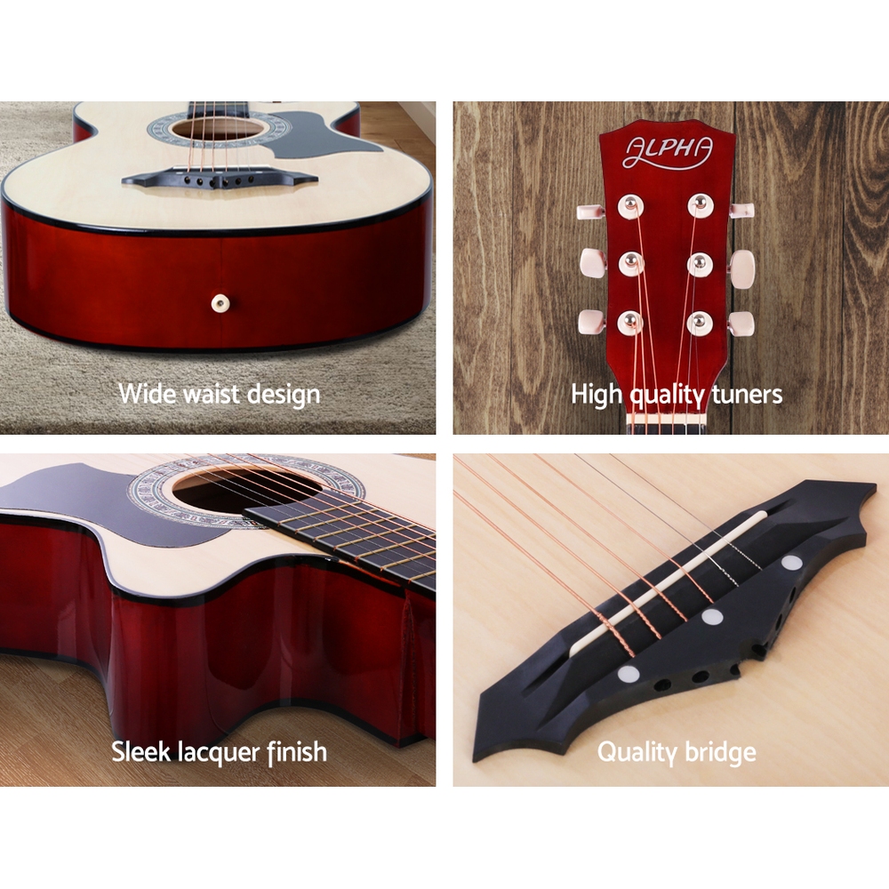 Alpha 38-Inch Acoustic Guitar Wood - Image 5