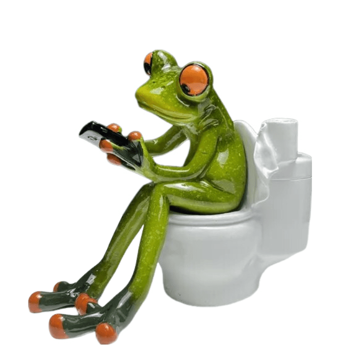 Resin Nordic Toilet Frog Statue for Home Decor, Toiletry Decoration