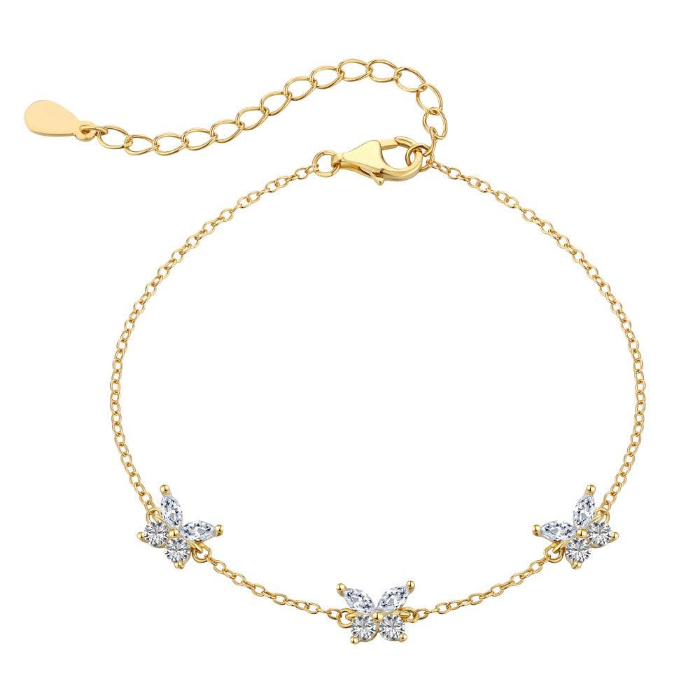 Gold Plated Butterfly Pendant Bracelet and Anklet - Free Shipping