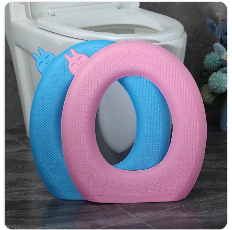 Purple Washable O-shape Toilet Seat Mat, Soft Cushion Pad Bathroom Accessories - Image 3